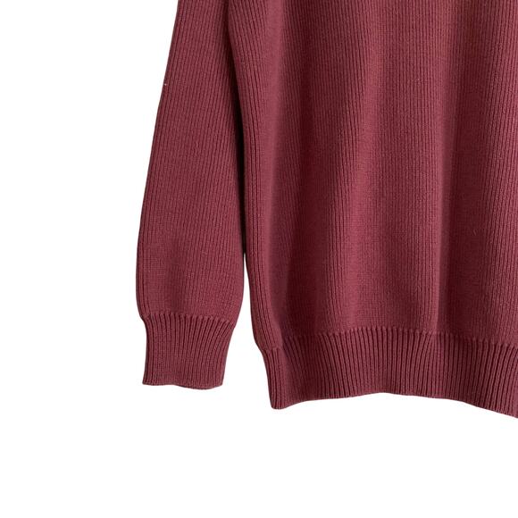 Vintage LL Bean Burgundy 5 Button Henley Cotton Fisherman Knit Sweater XXL Tall - Picture 11 of 15